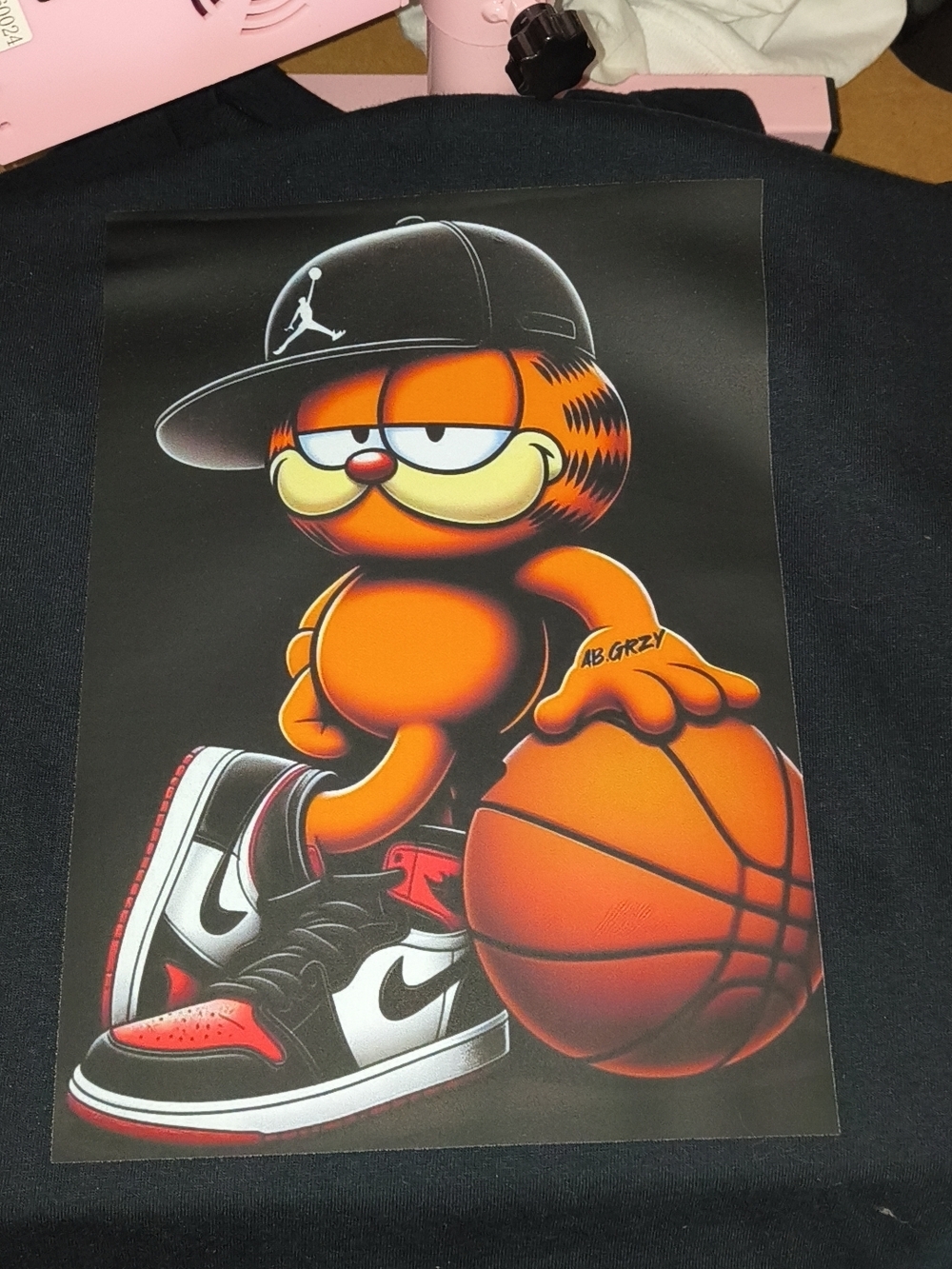 Garfield Basketball Graphic Tee with Nike/Jordan Kick Detail